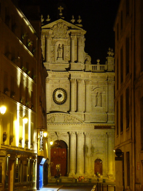 Saint Paul Church at Midnight next to Hotel Saint Paul