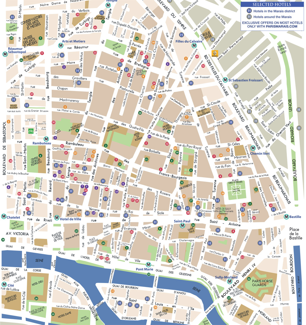 BEST PARIS MARAIS MAP