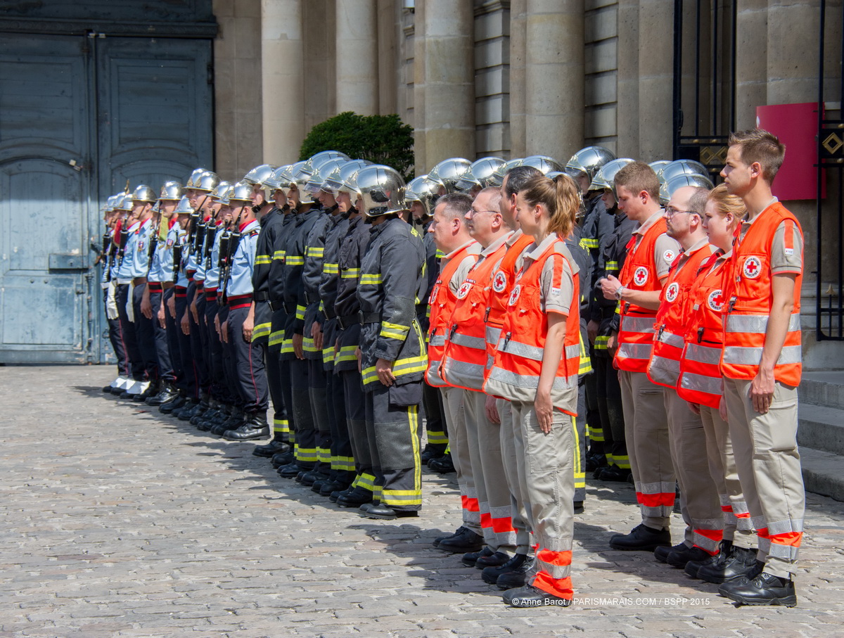 PARISIAN FIREMEN WELCOME YOU TO THE GREATEST OPEN-AIR DANCE FLOOR IN LE MARAIS