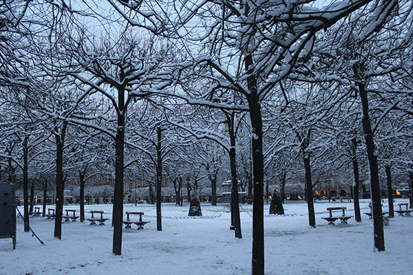 Le Marais under the snow