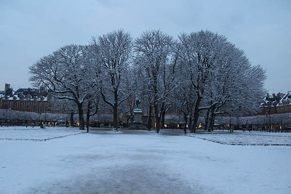 Le Marais under the snow