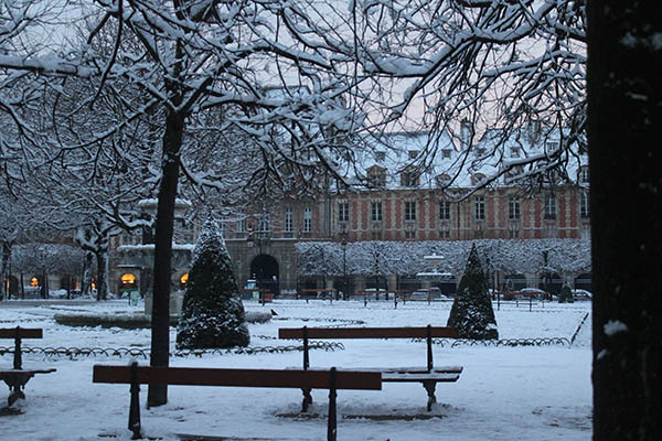 Le Marais under the snow