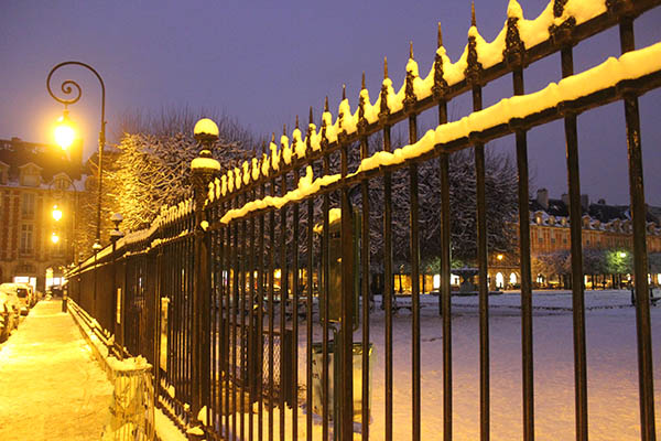 Le Marais under the snow