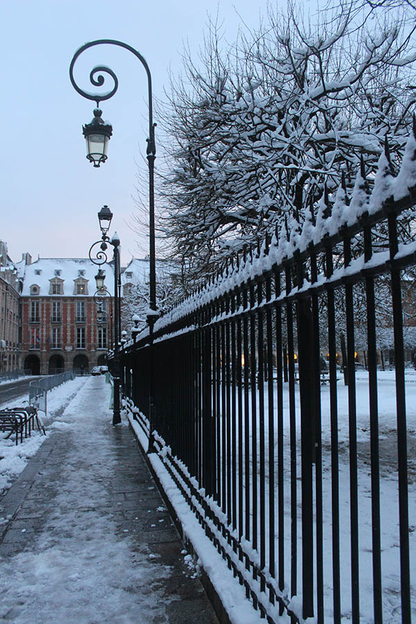 Le Marais under the snow