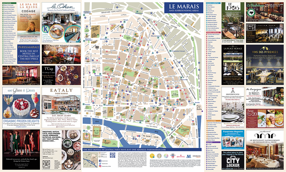 PARIS MARAIS MAP