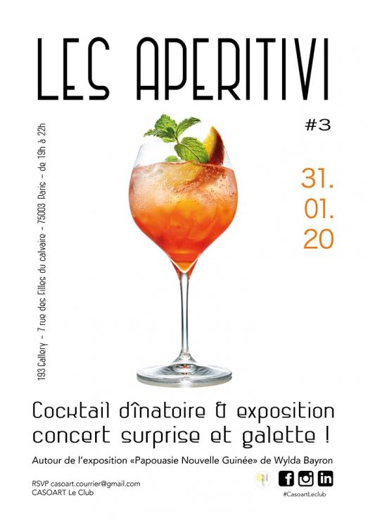 LES APERITIVI de CASOART LE CLUB Cocktail dinatoire & exposition VENDREDI 31 JANVIER 2020 