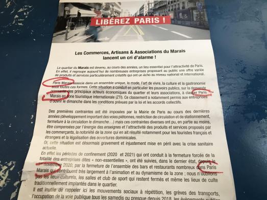 CONFUSION ET RESPECT DES IDENTITES DE MARQUES DANS LE MARAIS à PARIS