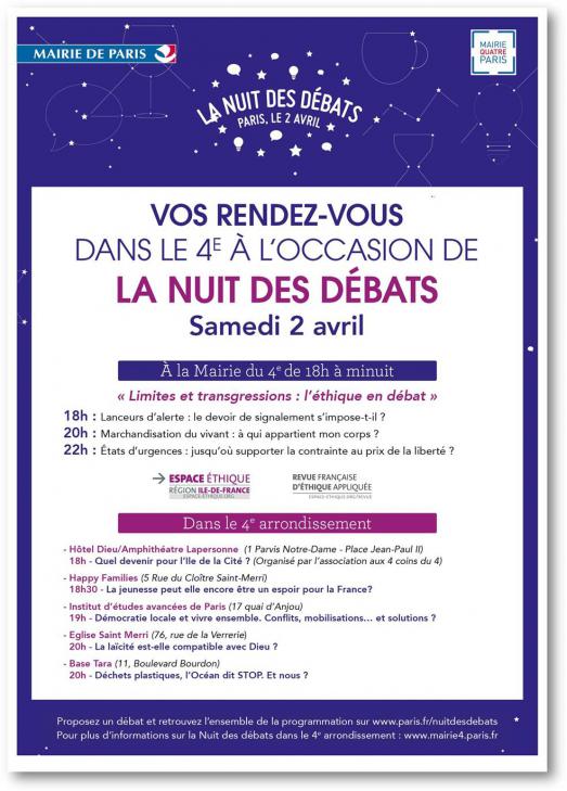 Nuit des débats à la Mairie du 4e